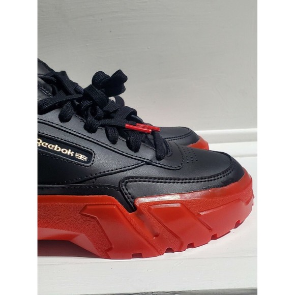 New Reebok x Cardi B Club C Womens Black Vector Red Shoes Size 5.5 - Picture 3 of 8
